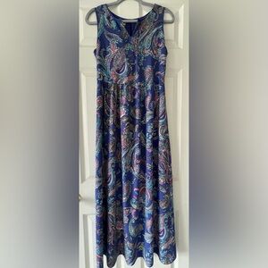 Talbots Women’s Maxi Dress Sleeveless Paisley Print Size 4